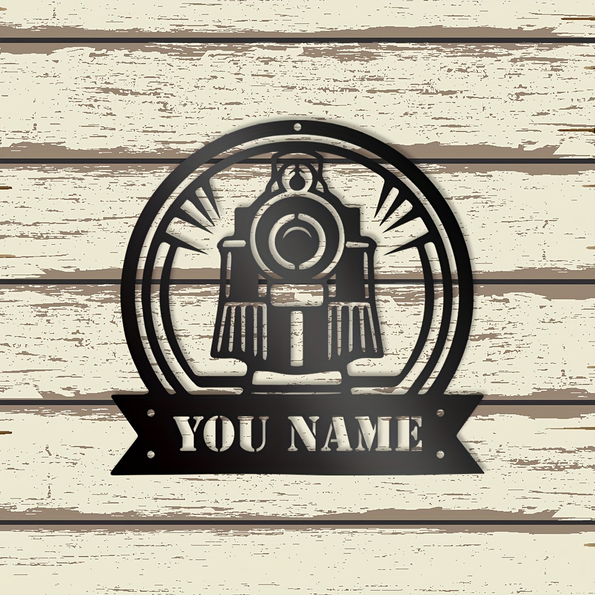 

1pc Customizable Train Metal Wall Art Sign With Personalized Family Name, Rustic Home Decor, Vintage Railway Locomotive Design, For House Front Door, Porch, Indoor Outdoor Use