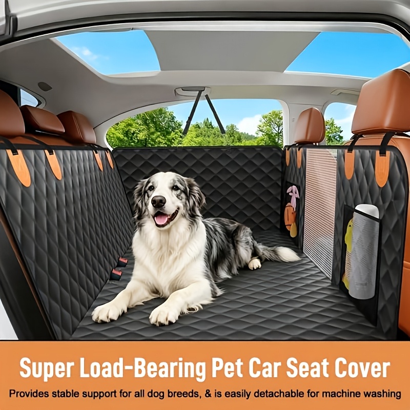 TEMU Dog Car Seat Protector For Hard Hardboard Rear Seats, Scratch-resistant And Machine Washable, With A Non-slip Base, Removable And Adjustable