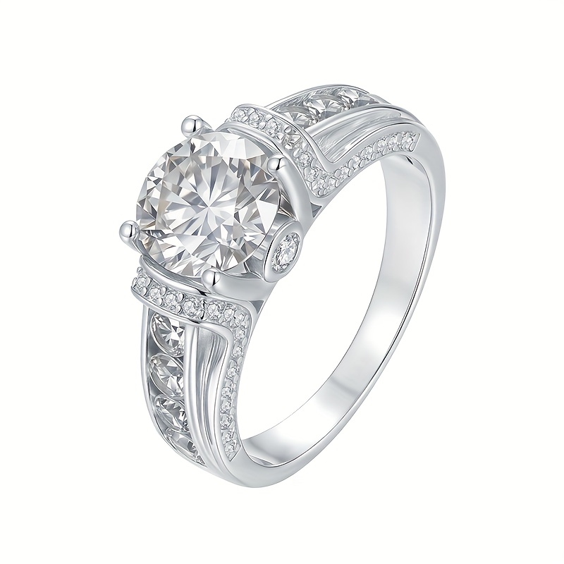 S925 3-Carat Moissanite Ring, Luxury Gift with Matching Design