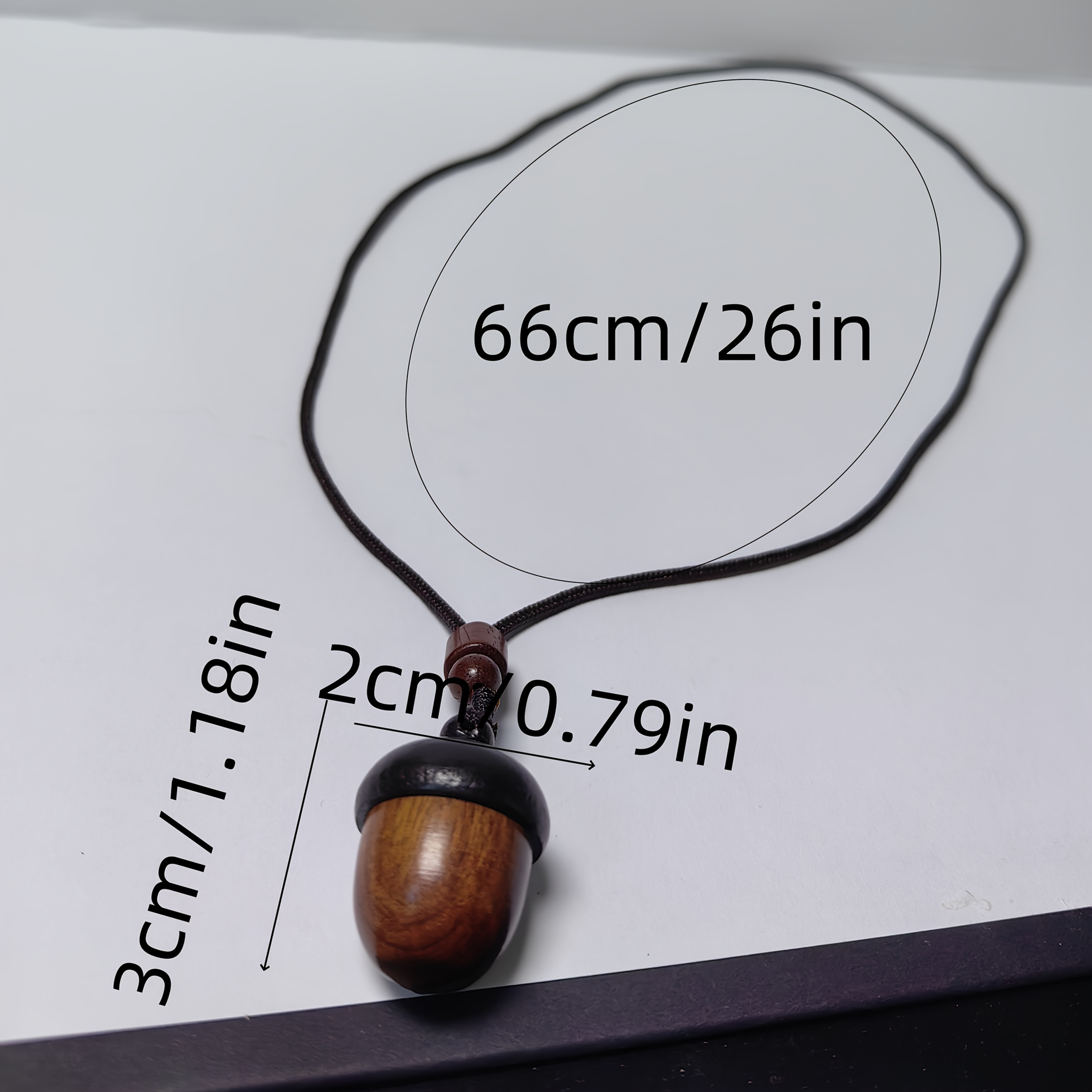 1pc Wood Openable Oak Fruit & Pine Cone Necklace - Retro Unisex Scented Pendant With Fragrance Pills, Daily Winter Accessory For , Cambodian Beads