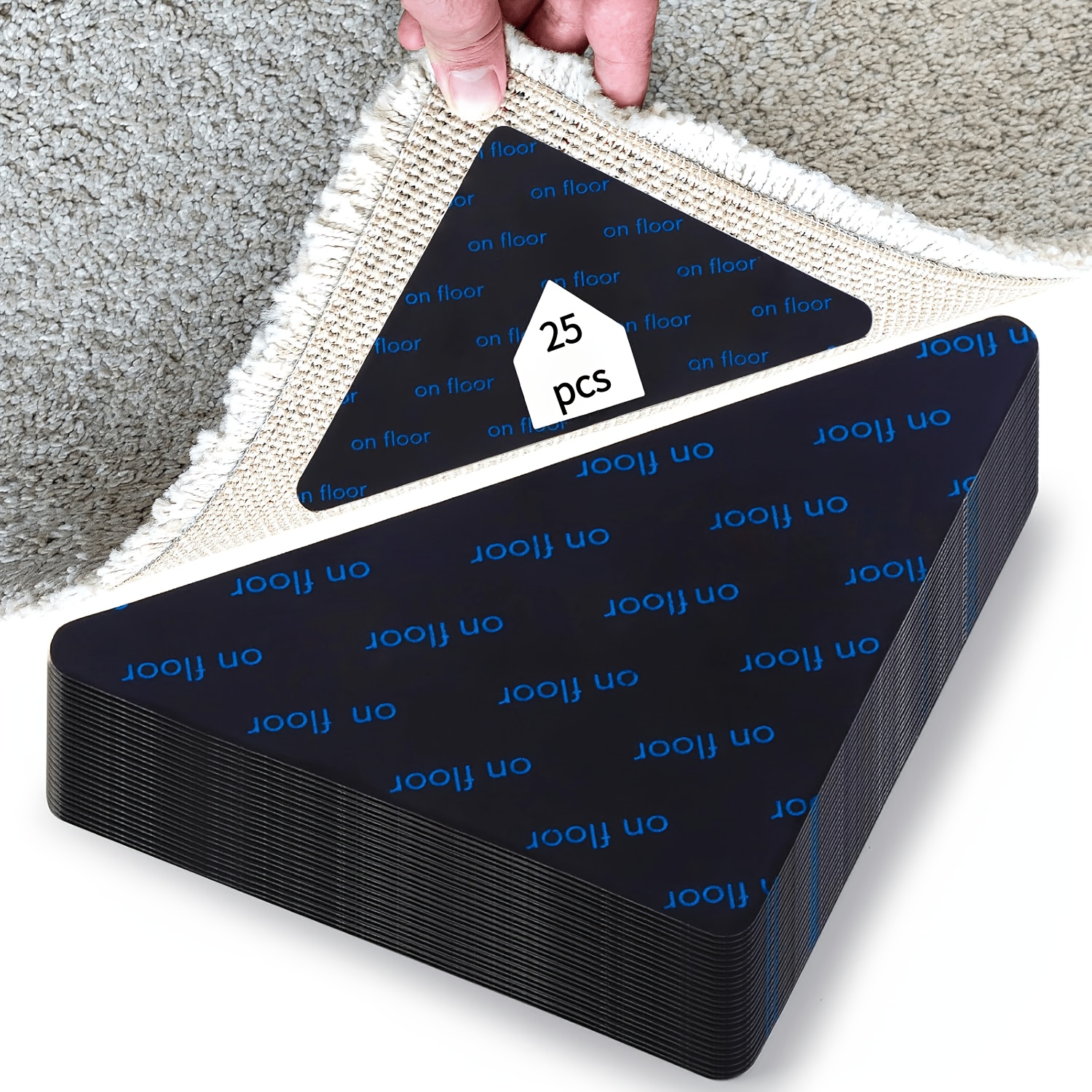 TEMU 25pcs Carpet Grippers Rug, Anti Slip Gripper Stickers, Non Slip Rug Pad For Hardwood Floors, Tile And Marble Floors, Double Sided Sticky Rug