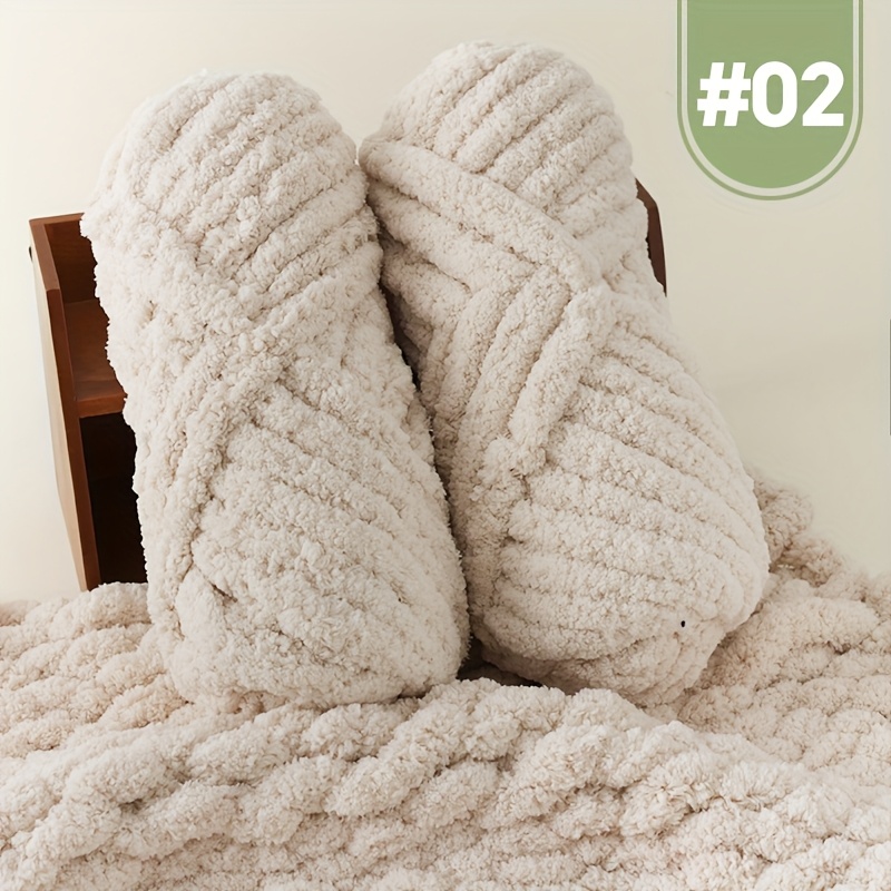 E-shop [2 Knäuel/500G] Extra Dickes Katzenfaden Finger Yarn Chenille Garn Geeignet zum Stricken Handgemachtes Katzenbett Kissen Decke Mütze Schal Garn