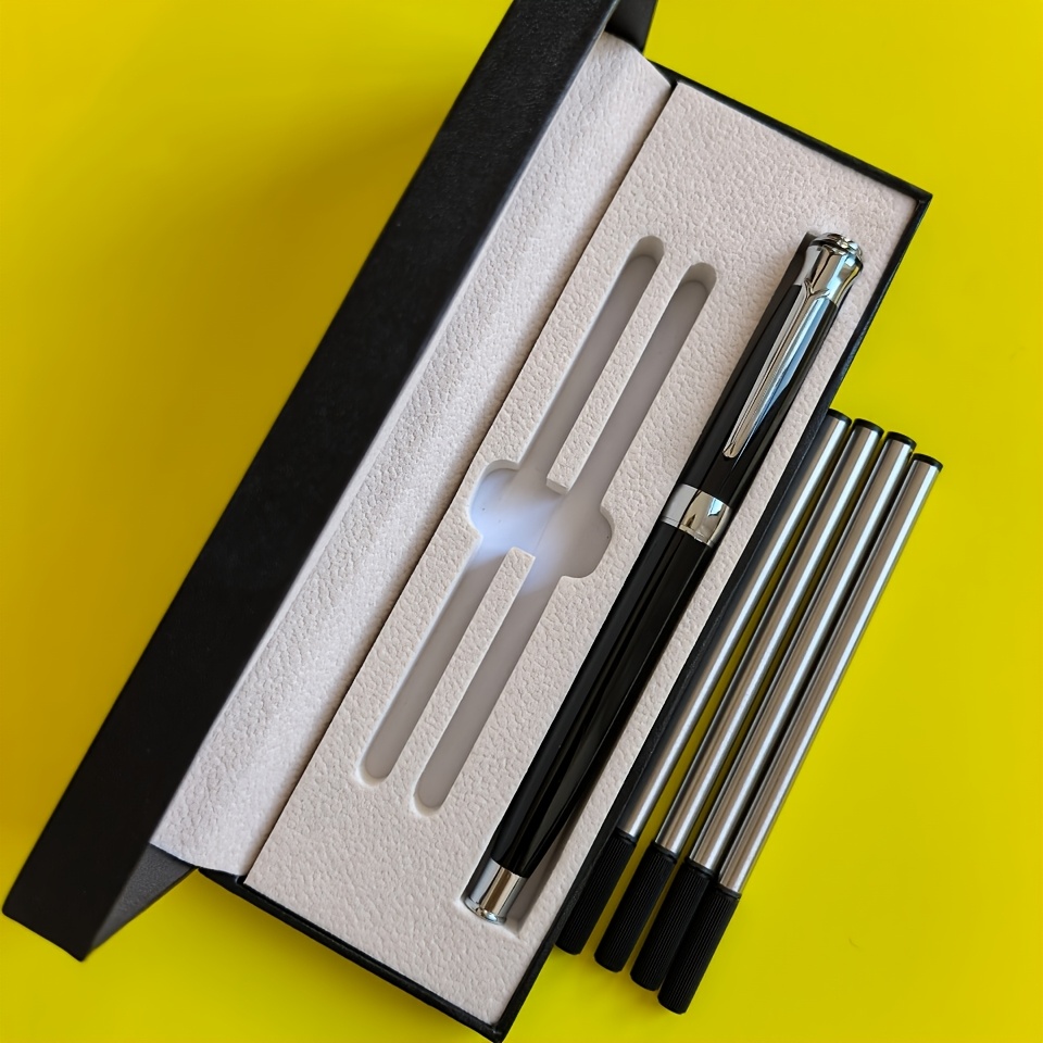 TEMU [custom 1pc Pen, With 1pc Gift Box, Free 4pcs Refills, Comfortable Grip, , Smooth Writing, Suitable For Men And Women's Business, Office,