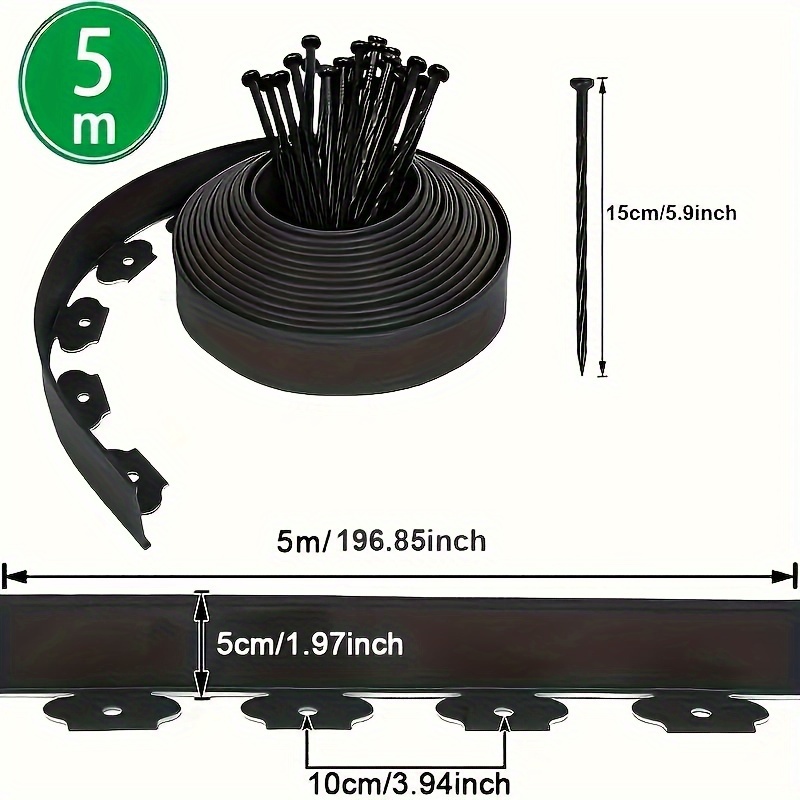 TEMU Easy-install Pe Plastic Garden Edging Kit, 196.85