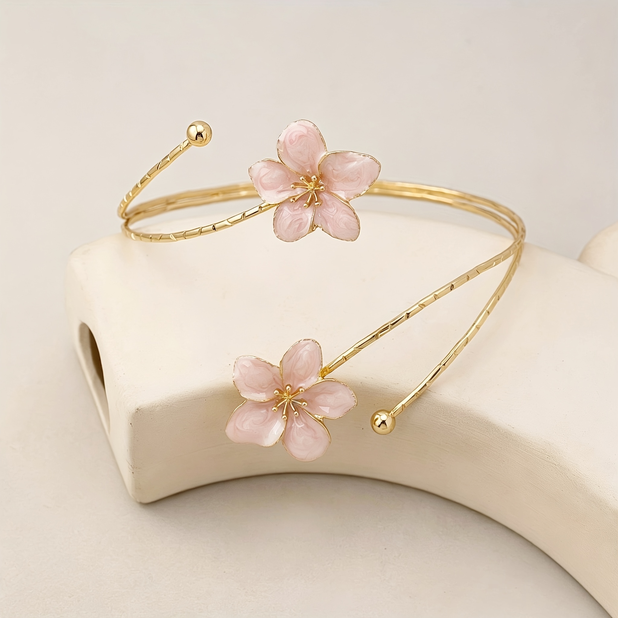 TEMU 1 Bracelet de Bras , , Élégant, , , Style avec Design de Fleurs Goutte
