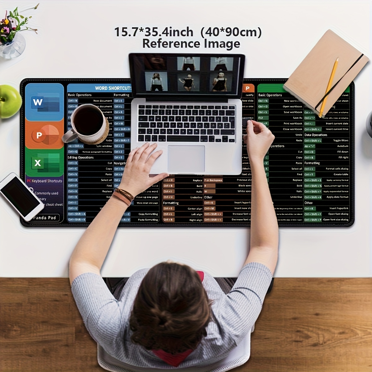 Extended Gaming Mouse Pad with Windows Shortcuts