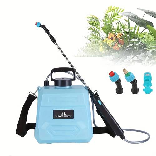 5l electric sprayer powerful electric sprayer with 3 mist nozzles retractable wand garden sprayer with adjustable shoulder strap for lawn garden cleaning