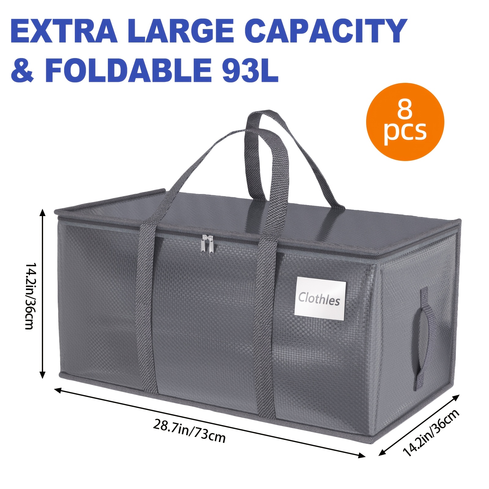 TOMNK Moving Bags Heavy Duty, Storage Bags with Sturdy Handles And Zippers, Saving Moving Storage, Foldable, for Halloween And Christmas 9 TOMNK Moving Bags Heavy Duty, Storage Bags with Sturdy Handles And Zippers, Saving Moving Storage, Foldable, for Halloween And Christmas