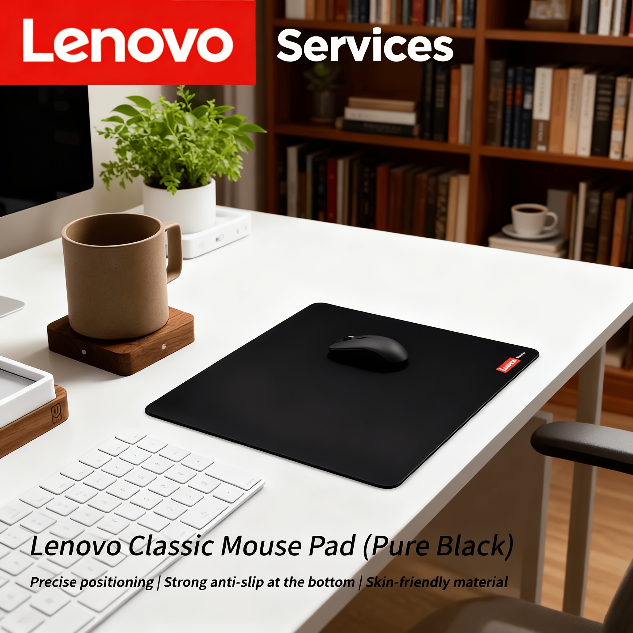 Lenovo Classic Anti-Slip Gaming Office Mouse Pad | Large Desktop Pad with Anti-Slip Base, Precise Tracking, Easy to Clean Surface, Washable And Non-Slip Features, Made of Rubber And Polyester
