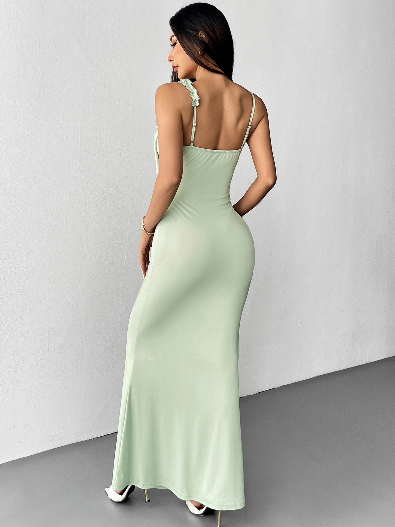 ad309 mature mint fishtail long dress - Temu