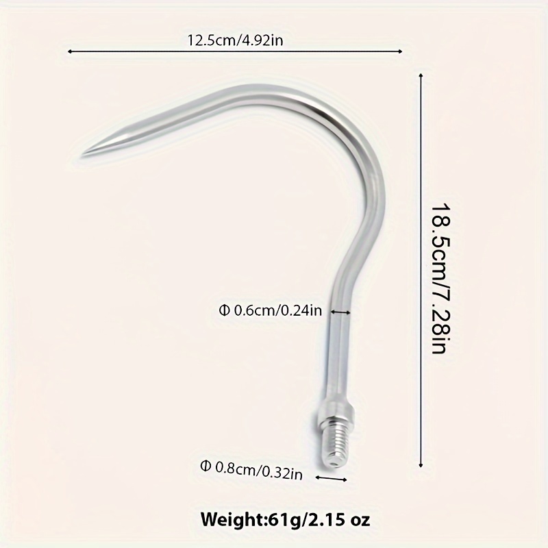 Image of 1pc Stainless Steel 8mm Screw In Hook Threaded Ceiling Hanging Utility Hook Metal Hardware Fishing Additions For Outdoor Hanging Hooks