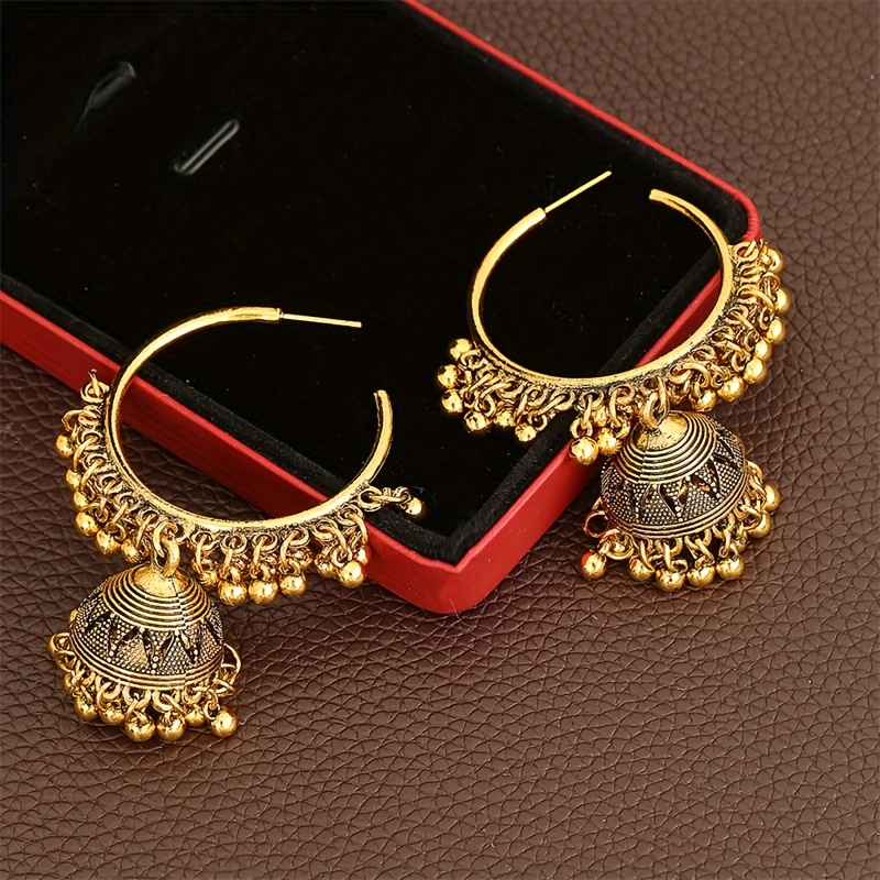 Bollywood Retro Ethnic Style Tassel Bell Earrings