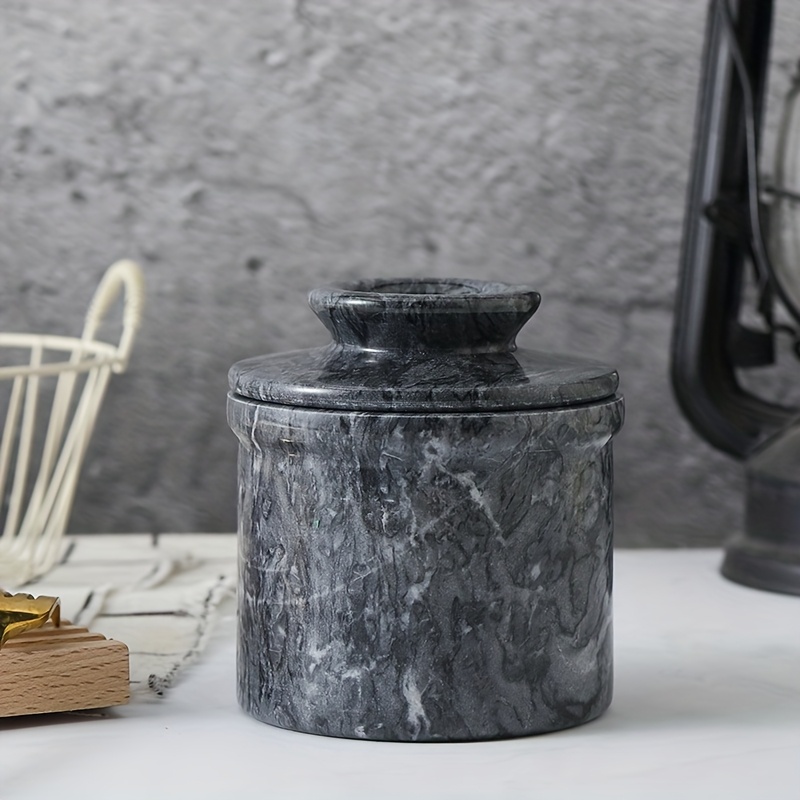 TEMU Butter Dish With Lid, Butter Keeper, Marble Butter Tray With Lid For Countertop, Butter Container Stand