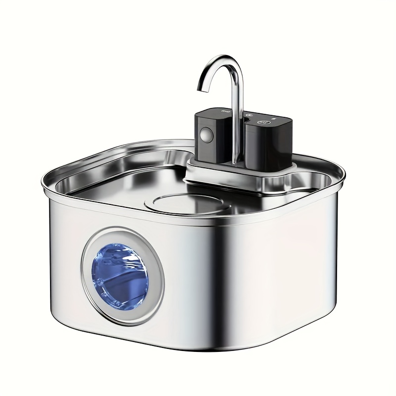 Image of 108oz/ 3.2l Automatic Cat Water Fountain, Stainless Steel Pet Water Fountain Battery Powered/ Usb, Suitable For Cats, Dogs And