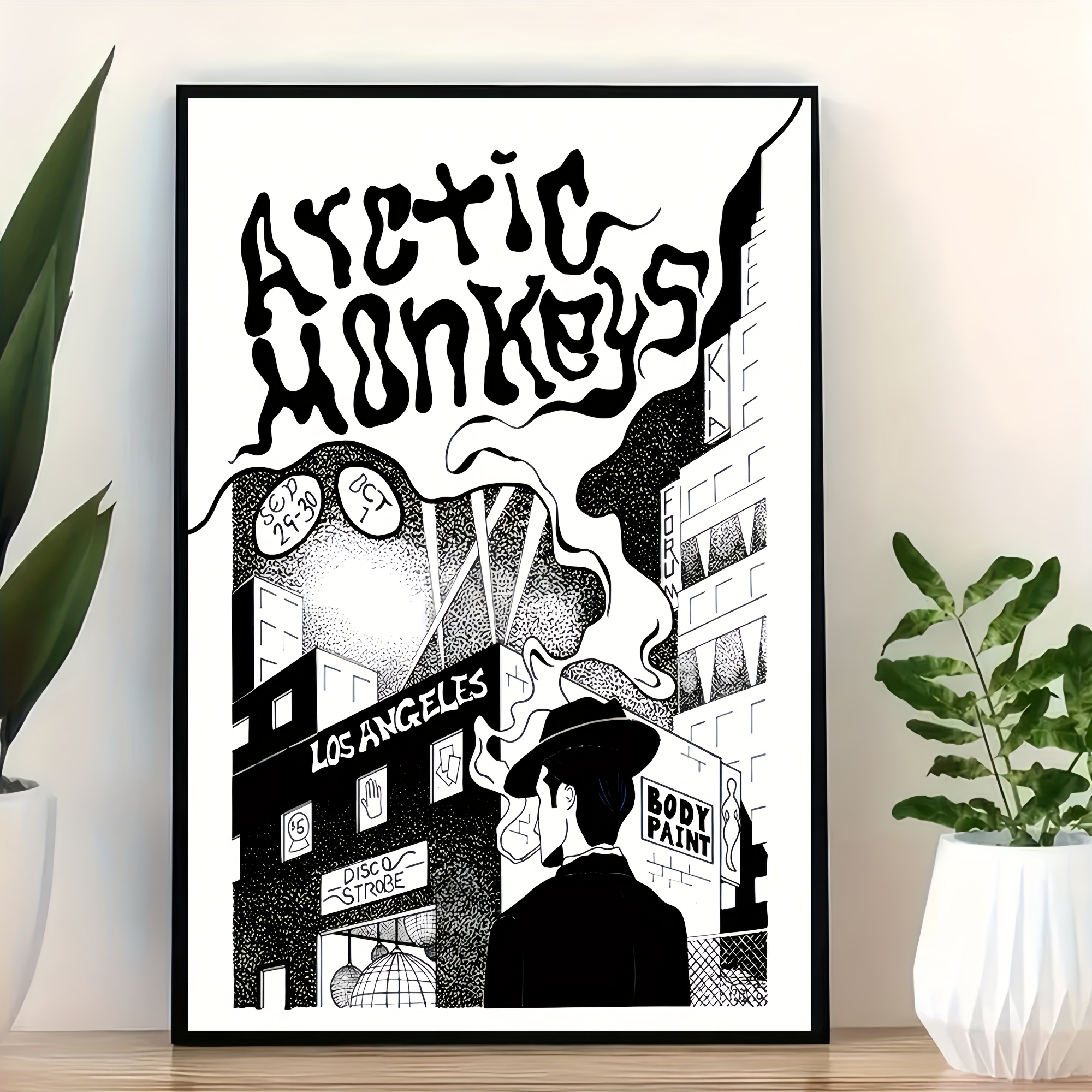 1 Vintage Concert Black and White Canvas Posters, Music Wall Painting, Modern Wall Arts Decorative Painting, Suitable for Living Room, Bedroom, Office, Home Decor, Ideal Gift for Room Decoration