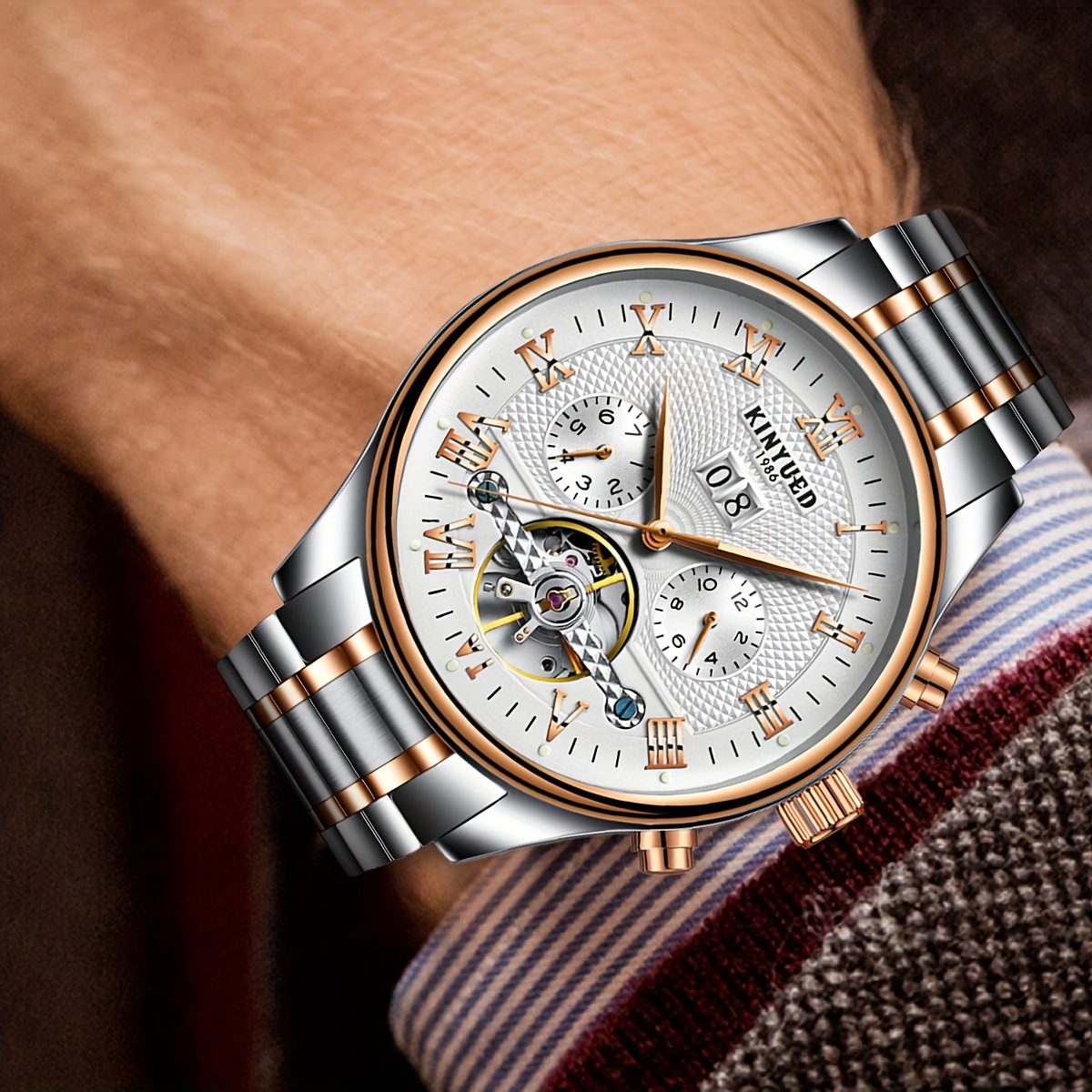 Men's Multifunctional Full Automatic Mechanical Skeleton Tourbillon Watch