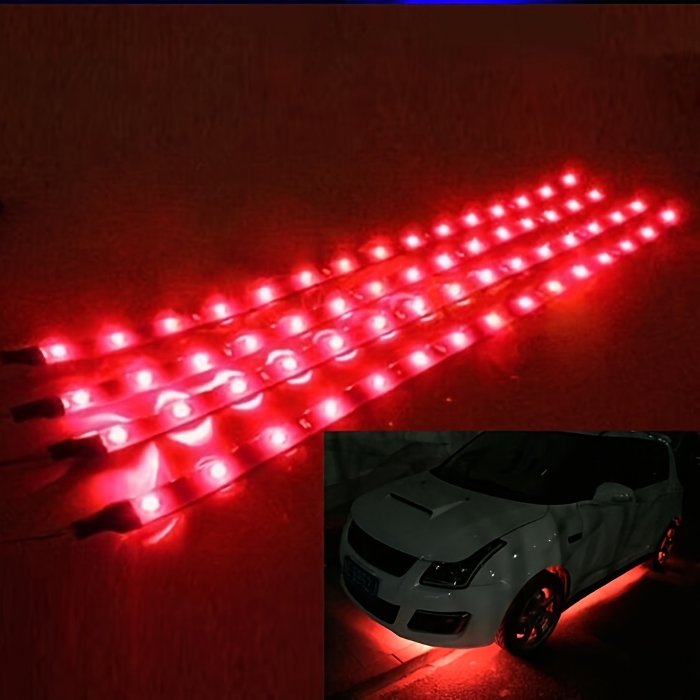 TEMU 6-pack Car Waterproof Chassis Light/ Light Strip, Dc12v Motorcycle Waterproof Led Light Strip, Suitable For Car And Motorcycle Underbody Lights,