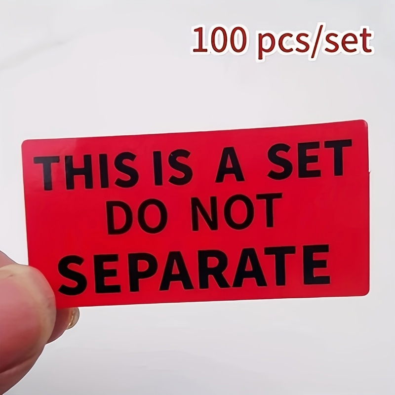 

100pcs Red "this Is A Set" 2x1 Inch Stickers - Matte , Do Not Separate Labels For Safe Shipping & Handling Of Multi- Goods, Package Bundling|clear Message Label|matte Label, Packaging Stickers