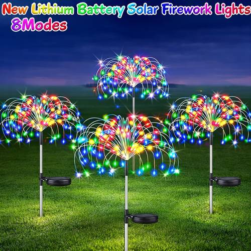 solar firework lights 8 mode outdoor solar garden decor lights 420 300 200 90 60 leds ip44 landscape lights suitable for gardens courtyards parks holidays backyards and christmas decor parties