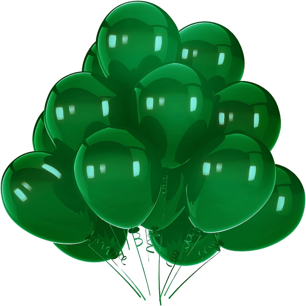 

50pcs-dark Green Latex Party Balloon, Green Balloon For Shower Birthday Summer Jungle Theme Party Decoration