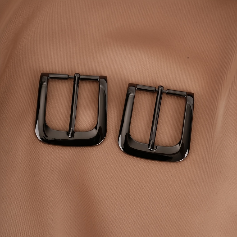 TEMU 2pcs Set, Gun Black Square , Belt , Polished Texture Is High-end, With Needle Structure Is Stable, Suitable For Connecting Additions Such As