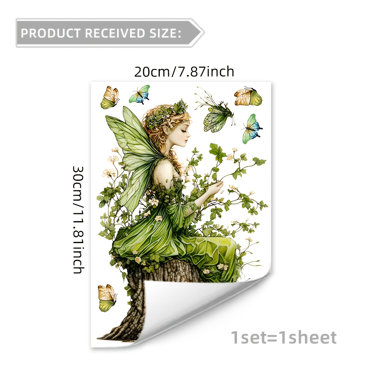 A New Style Fairy Sitting On A Tree Stump, Toilet Wall Sticker For Cabinet Background, Bathroom Toilet Decoration Adhesive Sticker M16019-yj.
