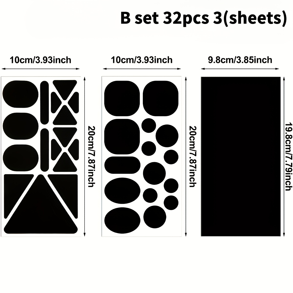 TEMU 32 pièces/3 feuilles Patch de réparation de tissu adhésif puissant Matériau en nylon à l' Lavable Répétitivement collant Dissimulé et Trous de