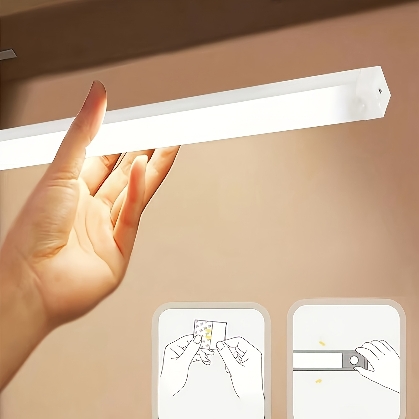 1-Pack Luz LED Inteligente con Sensor de Movimiento | Recargable, Montaje en Pared, Adecuada para Gabinetes, Armarios, Dormitorios, RVs y Escaleras, Plástico Duradero, Fijación Magnética, Iluminación Ajustable, Alimentación USB