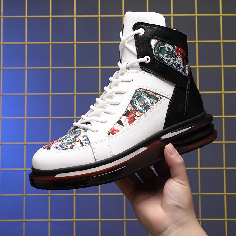 [Chunky Platform Boots] Men's Chunky Platform Boots - Genuine Leather Upper & Sole, Thick Non-Slip Round Toe, All-Season Lace-Up s for Wedding/Party/Casual Wear - Heavy-Duty Cushioned Insole (Split Leather) - All-Terrain Versatile