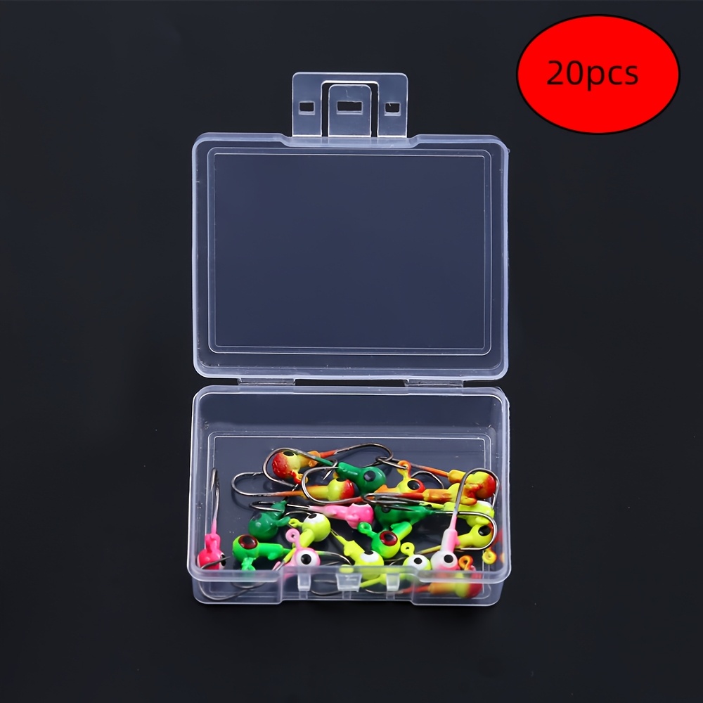 TEMU 20pcs Random Color 1g Jig Head Lure Hooks With Split Rings, Fishing Tackle Accessories