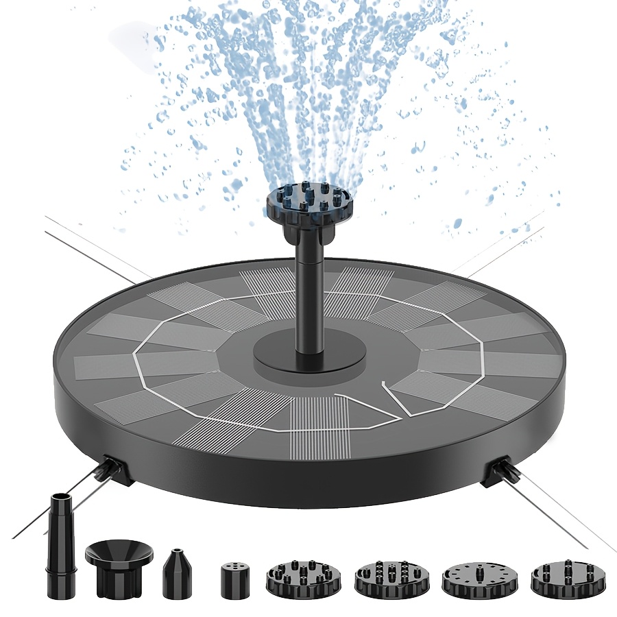 Image of Solar Floating Fountain, Ipx8, Slim Design With Multiple Spray , Perfect For Bird Bath, Pond, Garden And Fish Tank, Water Scenery