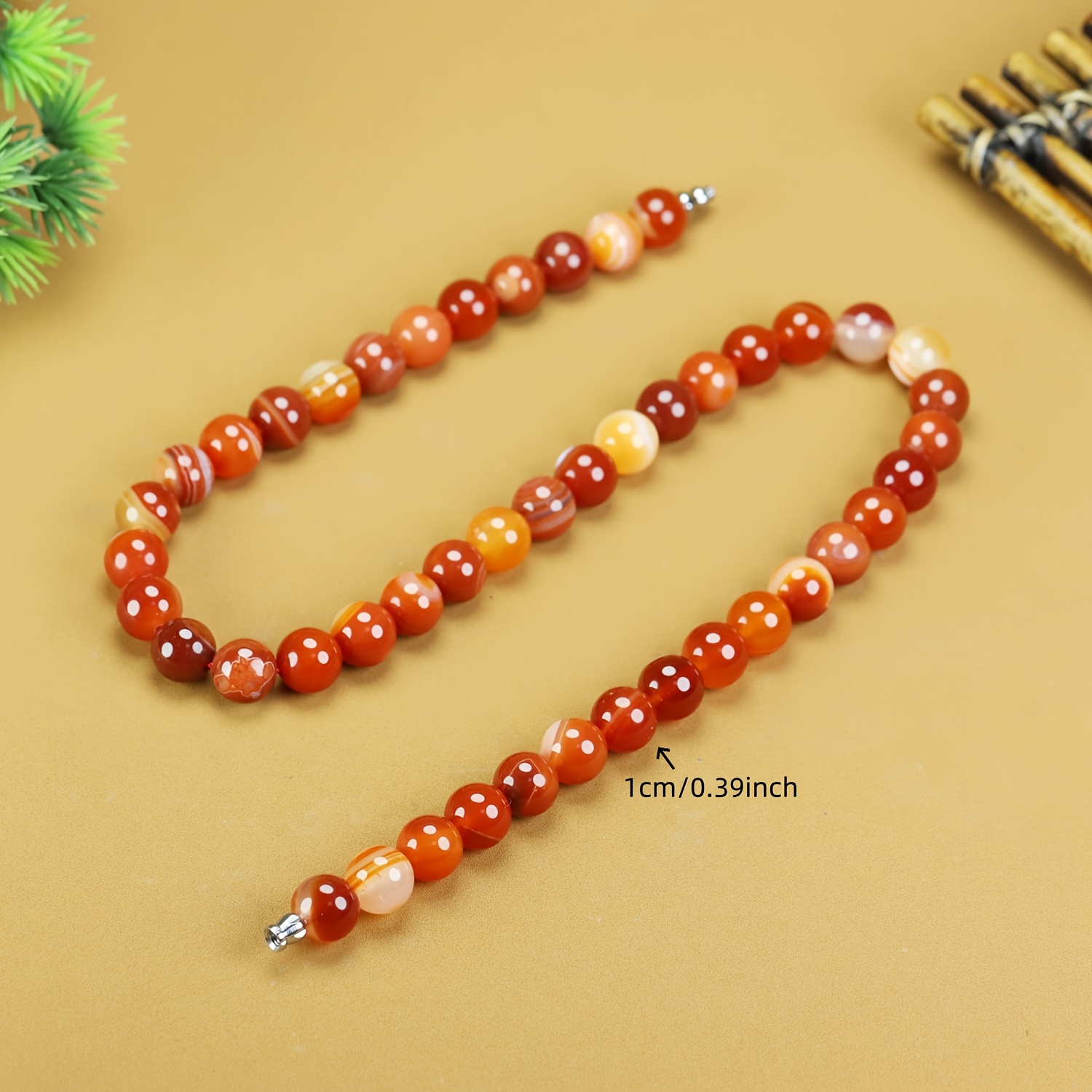 Unisex Agate Round Bead Necklace for Daily Wear