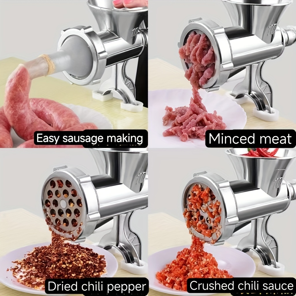 aluminum manual sausage stuffer multifunctional 15 type meat grinder home use meat mincing machine with thickened design for homemade sausages pepper   and paste filling details 3