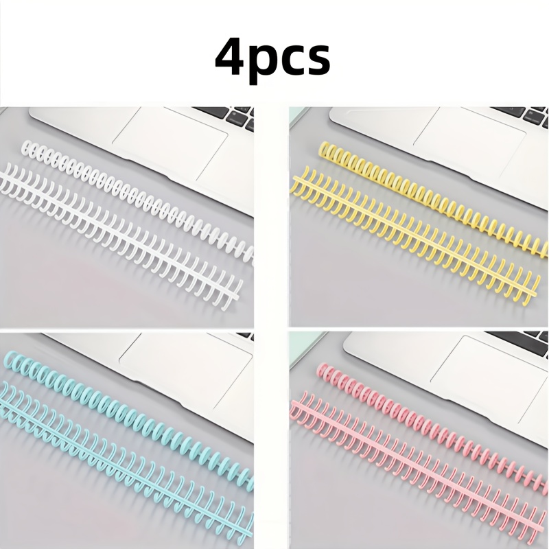 TEMU 4pcs Pack Of Pvc Removable A4 Loose-leaf Rings - Spiral Binding Suitable For Book Making, Trimmable Pages, Durable Plastic Rings For School,
