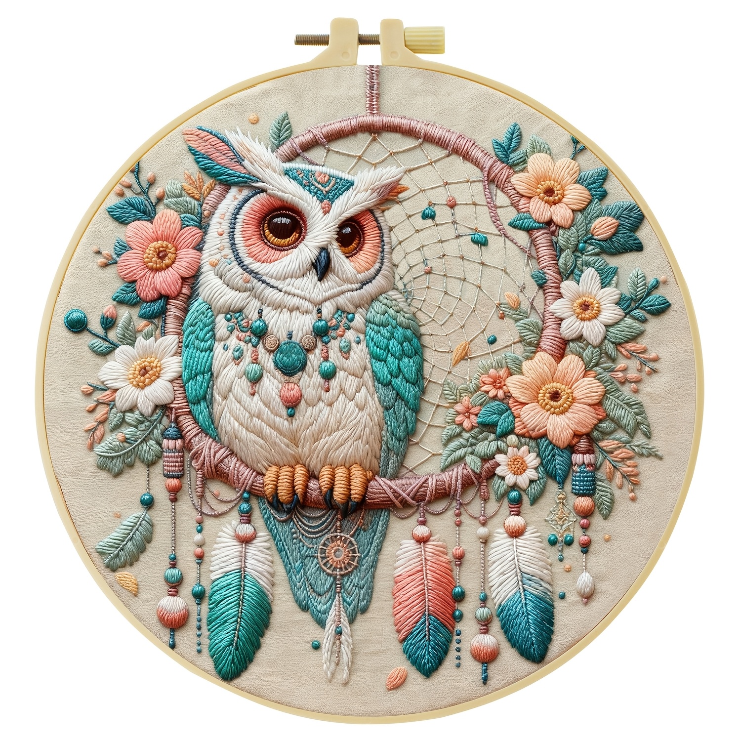 TEMU Nouveau Kit de Broderie, 20X20Cm/7.9X7.9Pouces, Design , Ensemble de Broderie Artisanale, Convient aux Débutants Adultes, Inclut Toile, Manuel,