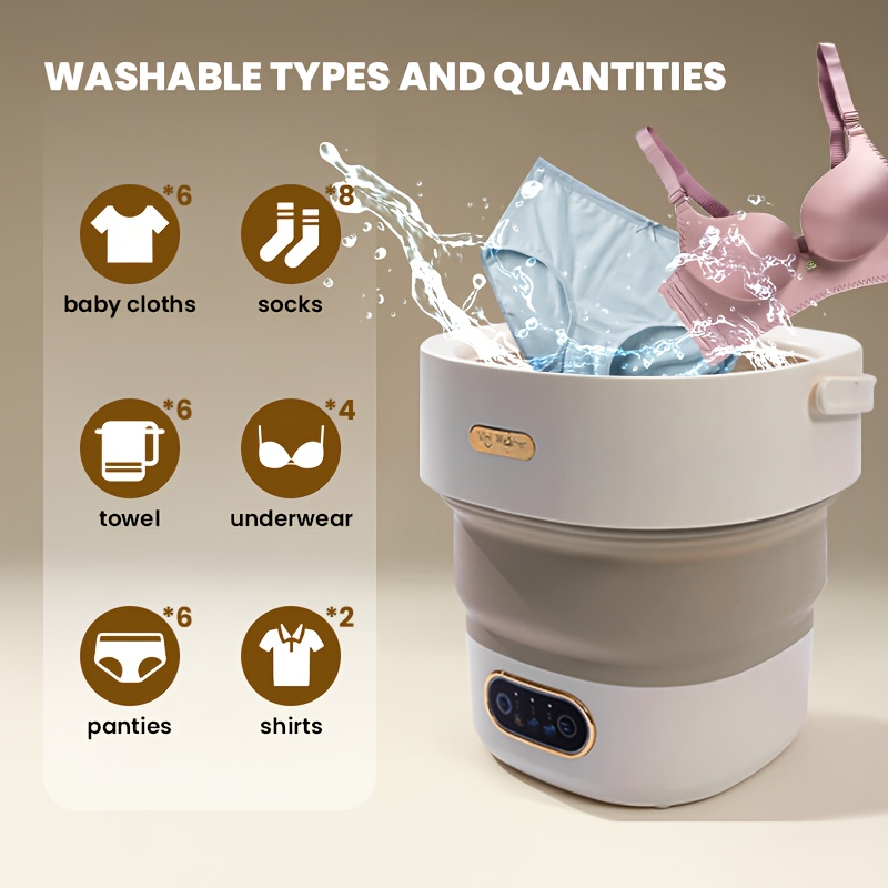 TEMU 4gallon/15l Foldable Washer, Portable, Suitable For Underwear And Socks, Black With Upgraded Spray Paint , Textured, Not Easy To , Smooth And