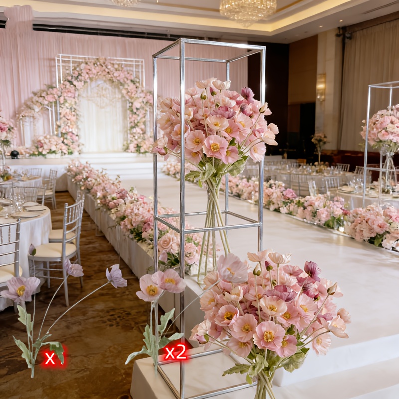Image of 12pcs = 3pcs Of Artificial Mist Soft Artificial Flowers - Elegant Pink And Purple Bouquet, Soft Bouquet Artificial Bouquet, Purple Pink Full Branch Flower Cluster Without Maintenance, Home Decoration