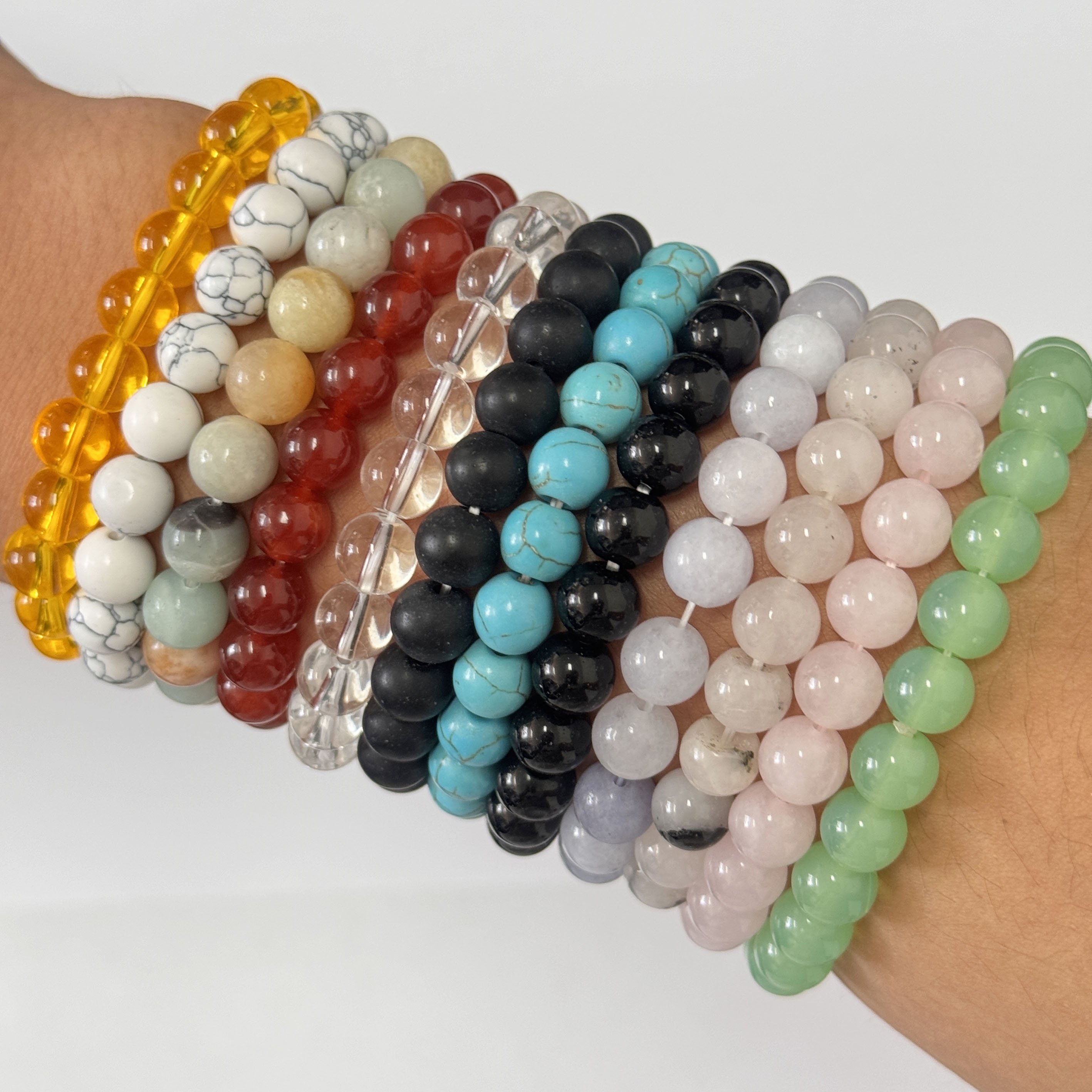 

12-piece Elegant Natural Stone Beaded Bracelets Set - Adjustable, Stretchy & Stackable For Women - Perfect For Everyday Wear Jewelry For Women Necklaces For Women