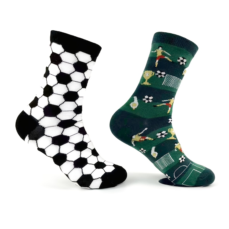 E-shop 1 Paar Herren Fußballsocken in Wadenhöhe, grün AB, lustige, verrückte stilvolle formelle Wadenhohe Socken, atmungsaktive, bequeme lustige
