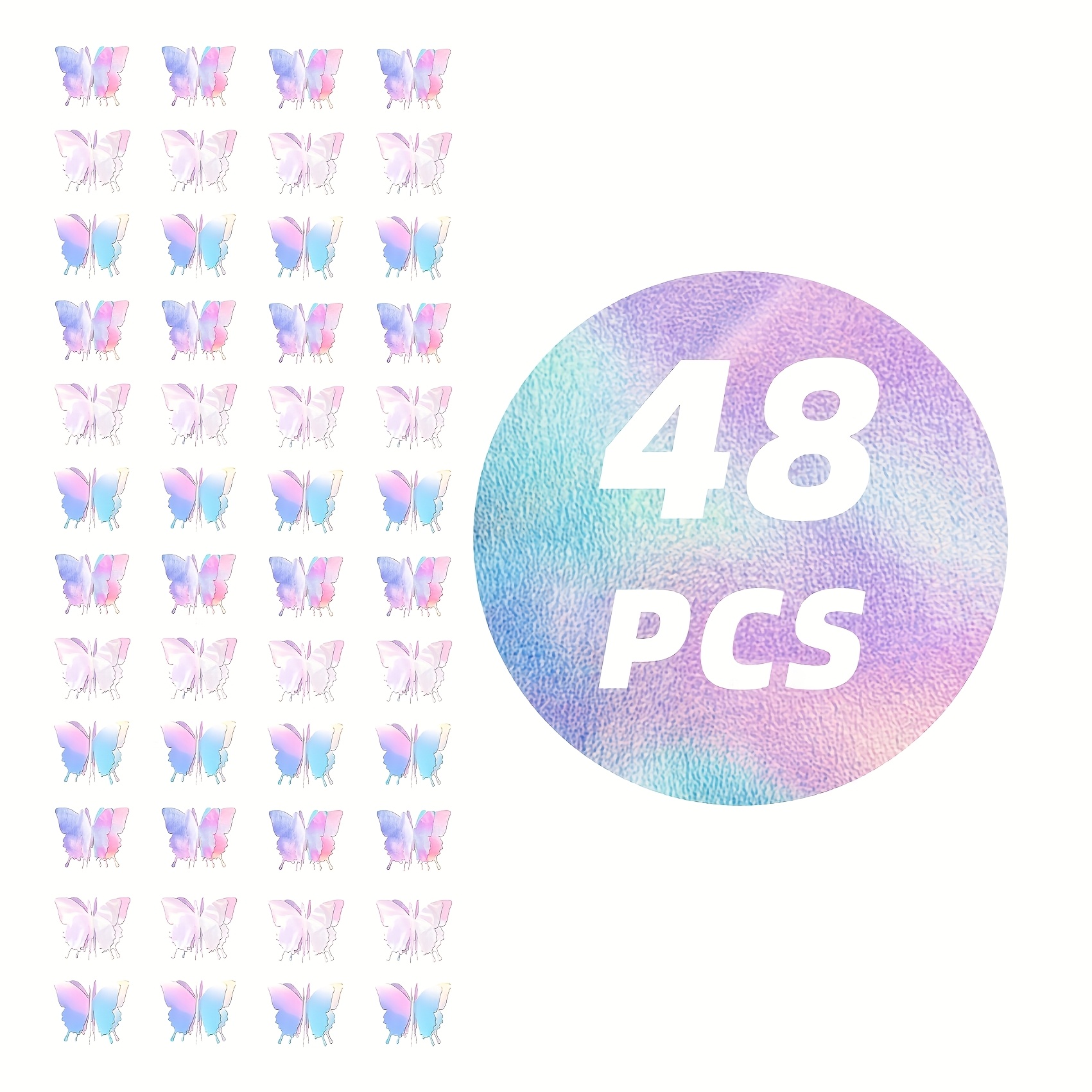 Image of 48pcs Of Paper Cutouts, 3d Laser Decorations, Paper Streamers For Birthday, Wedding, And Bachelorette Party Decorations