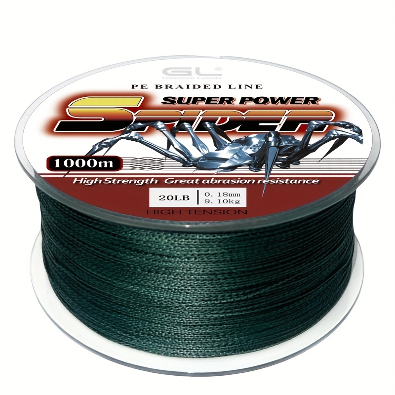 1000 Meter Dunkelgrne PE Angelschnur, Geflochtene Schnur zum Angeln,  3.63-36.29KG Abriebfeste Geflochtene Schnur - Feiner Durchmesser  Ultra-Dnne Schnur - Null Dehnung - 4-fach Mehrschichtige Faser ...