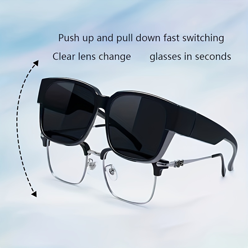 

1pc Oversized Fit Over Fashion Glasses With Clear Pc Lenses - Tr90 Frame For Driving, Cycling & Outdoor Activities,, White