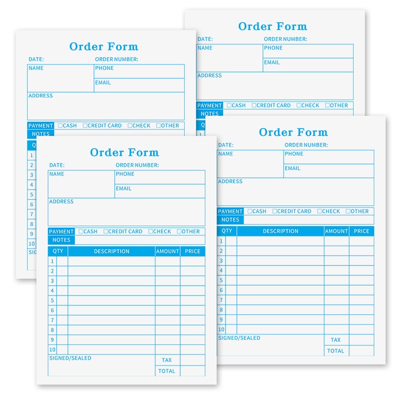 E-shop Bestellformular (100 Blatt pro Buch/50 Kopien) - 2-lagige, Bestellformulare (5,83 x 3,39 Zoll) Duplikat-Einkassierbuch für Einzelhandel,