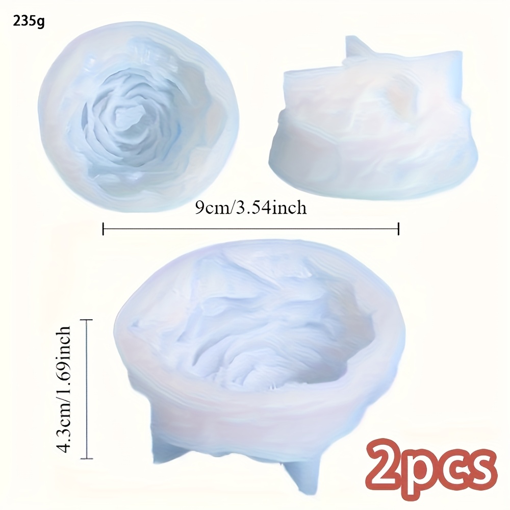 Image of 2pcs Large Peony Silicone Molds - Realistic 3d , Suitable For Wedding, Valentine's Day And Mother's Day Decorations, Soap Making, Candle, And Diy Crafts - Durable Reusable Silicone Molds