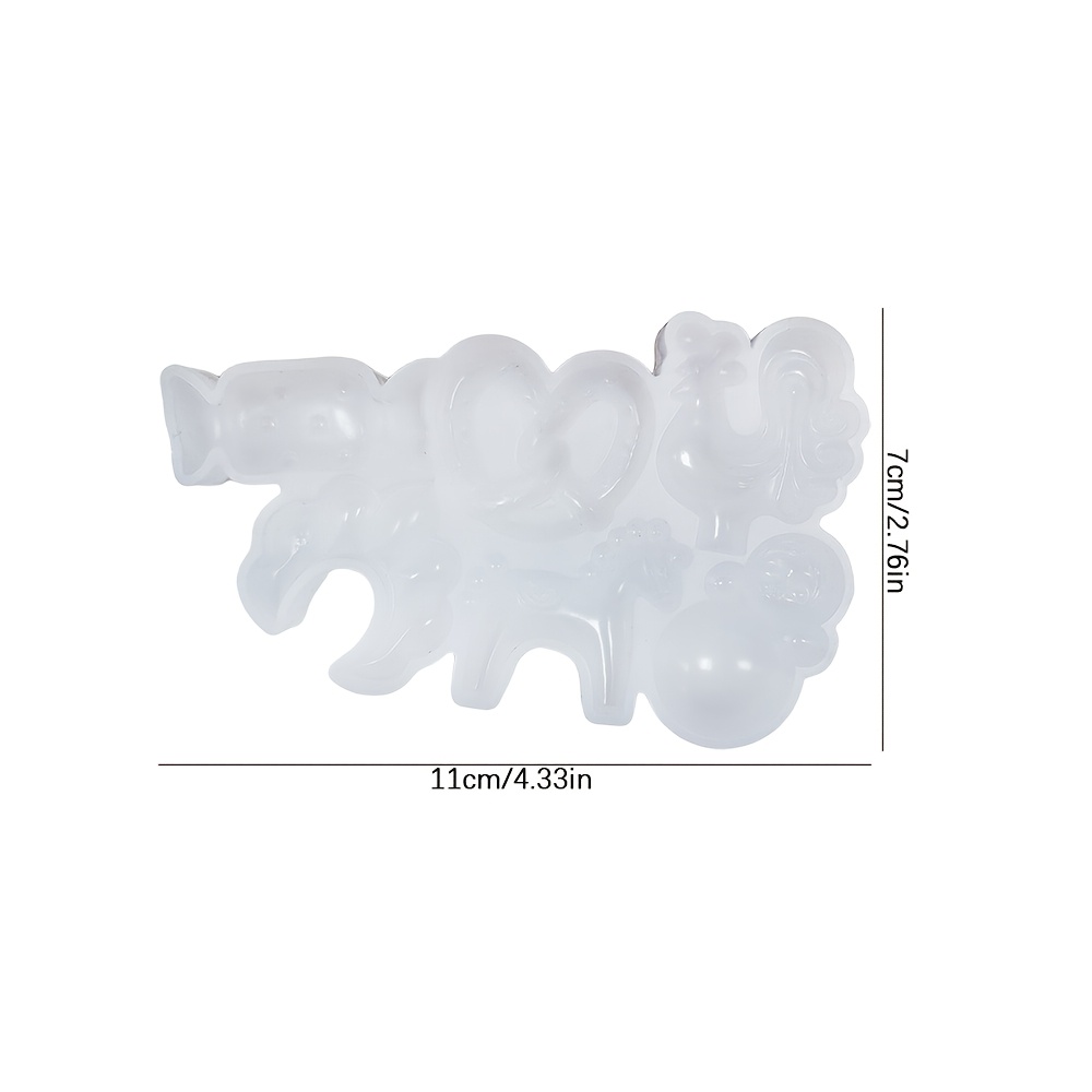 TEMU Molde de resina de silicona, 1 pieza Molde de silicona para colgante 6 en 1 con temática festiva, Molde de resina epoxi para manualidades con