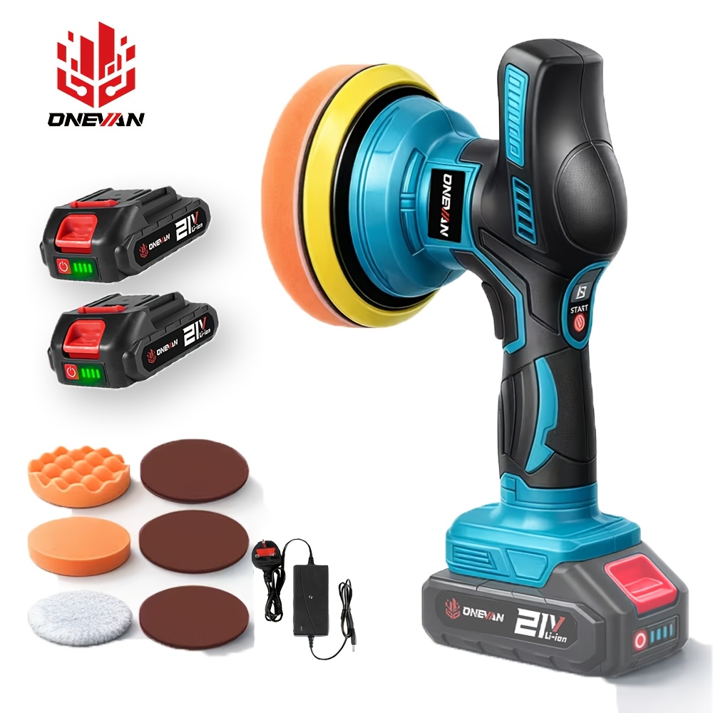 TEMU Onevan Cordless Car Polisher 8 Speed Adjustable, 2 In 1 Waxing And Polishing Machine, Portable Electric Buffer For Auto Detailing, Household And