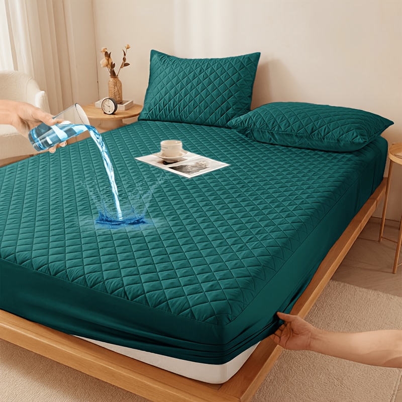 TEMU 1pc Mattress Protector, Thickened Quilted Mattress Cover With Deep Pocket, Soft Breathable Noiseless Bed Protector, Machine Washable Easy-clean