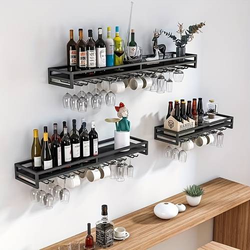 wall mounted wine rack wall shelf wall mounted storage rack wall mounted rack for dining room counter decorative wine cabinet hanging red wine glass rack display rack