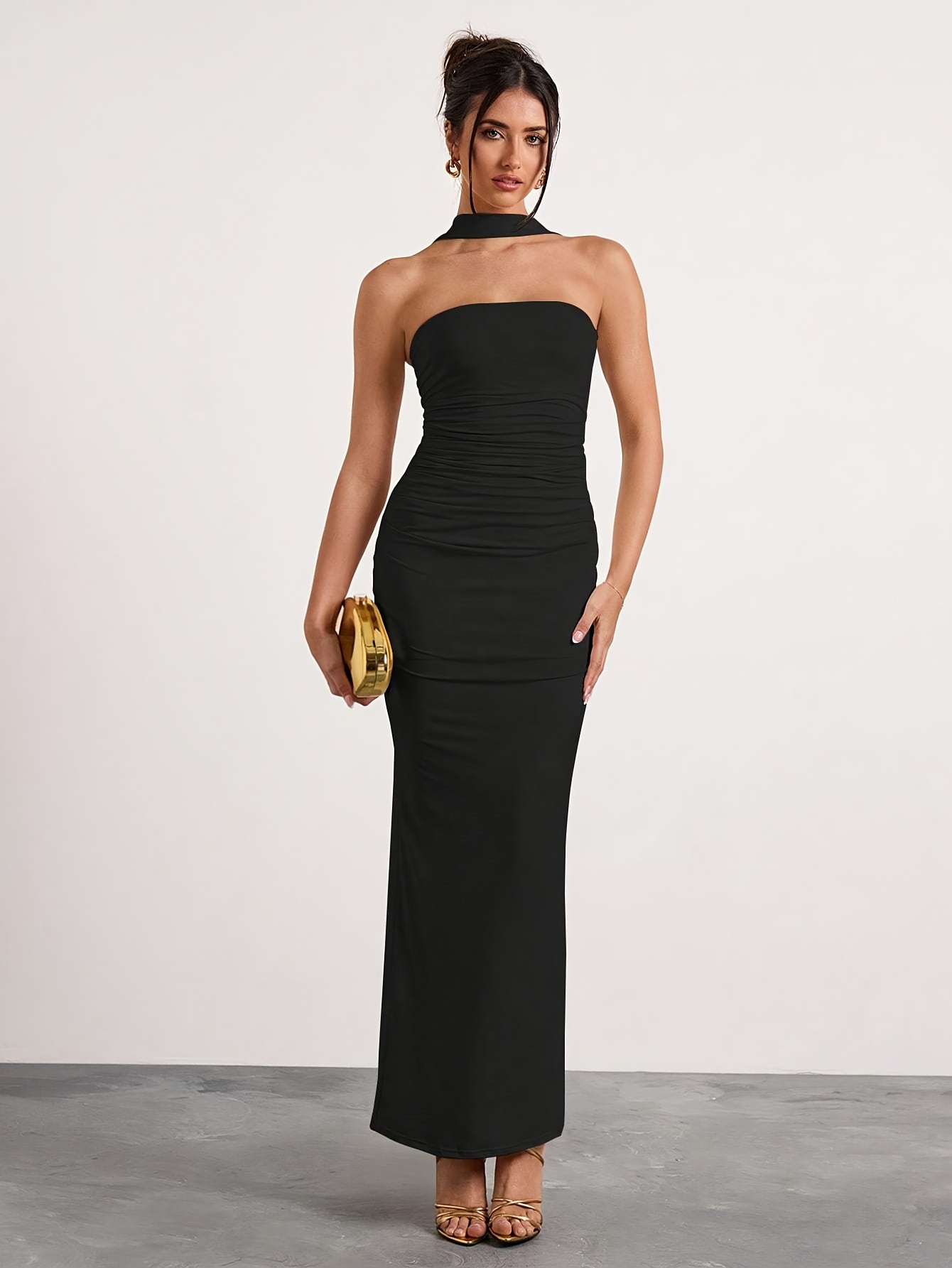 black bandeau bodycon dress Magic Sculpting Bandeau Bodycon Midi Dress – InTheStyle main image 1