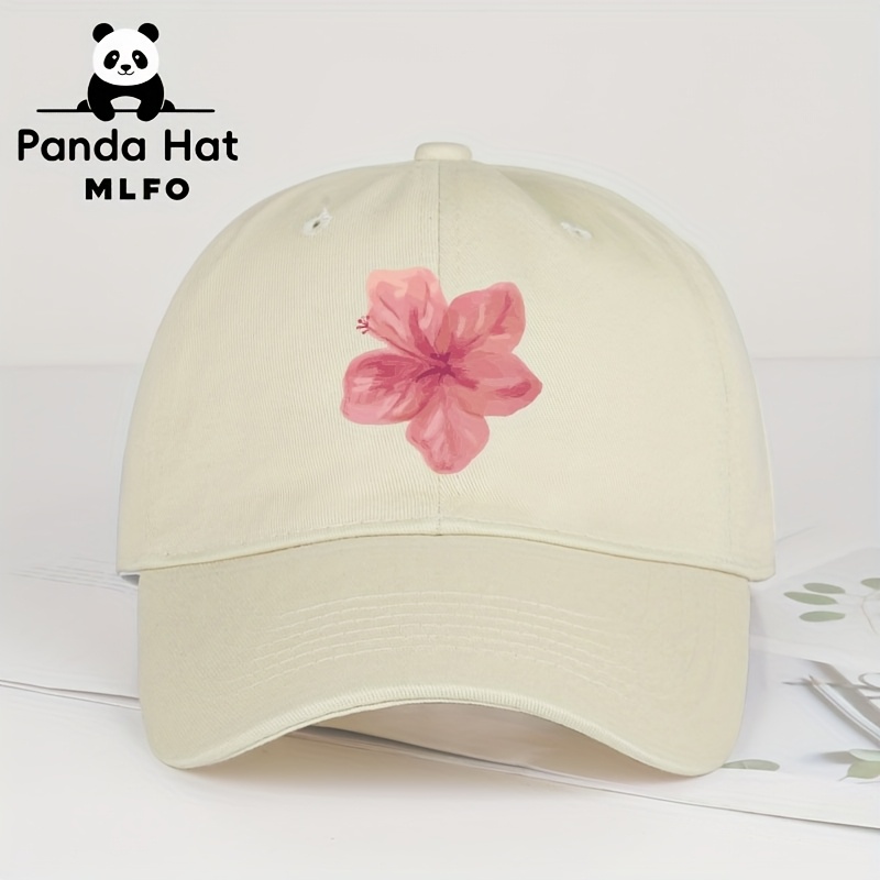 E-shop Eine stylische Baseballkappe mit Blumendruck, leichte und atmungsaktive klassische Sonnenhut, lässiger und bequemer Hut mit gebogener Krempe,